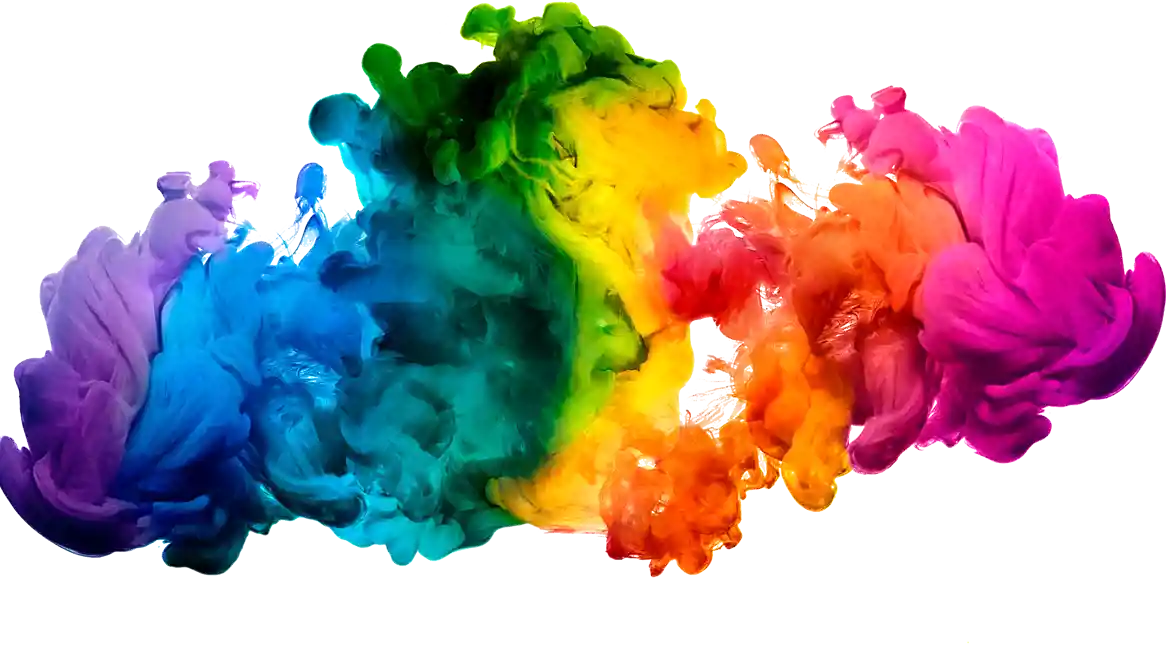 Moln i flera olika färger. 